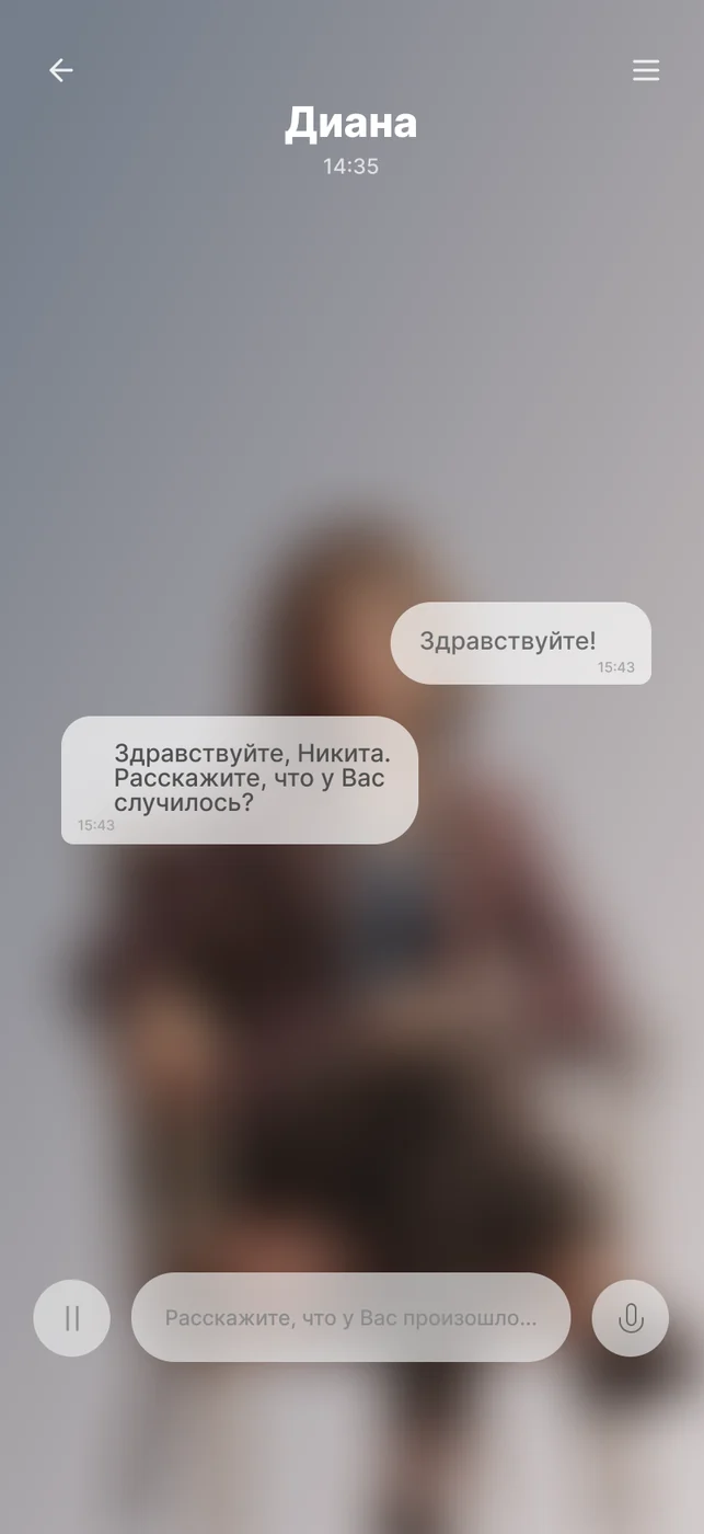 Text conversation screen